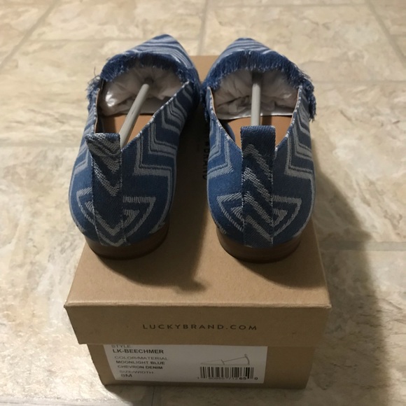 LUCKY BRAND DENIM POINTY TOE BALLET SIZE 8 - Picture 3 of 4